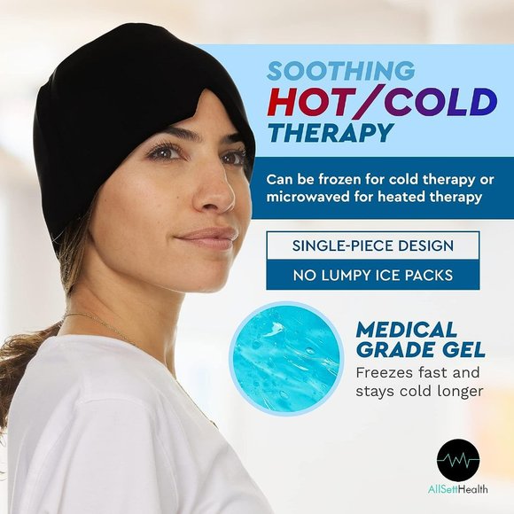 Hot/Cold Therapy Ice Head Wrap Microwave/Ice Pack Mask Headache/Migraine Relief - Picture 1 of 5